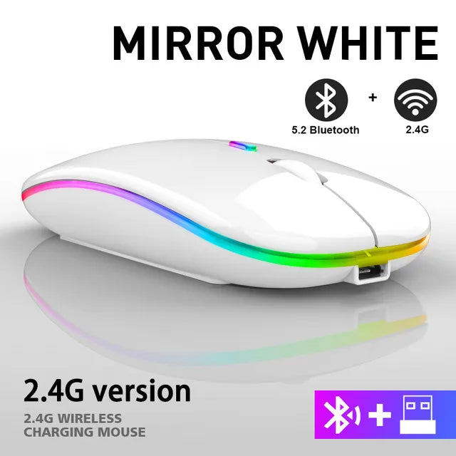 Wireless Rechargeable Mouse LED Bluetooth Computer Mouse
