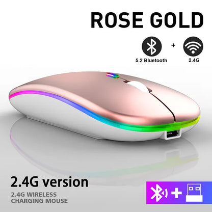 Wireless Rechargeable Mouse LED Bluetooth Computer Mouse