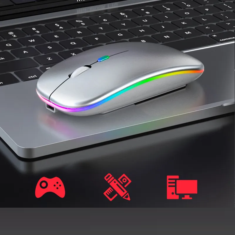 Wireless Rechargeable Mouse LED Bluetooth Computer Mouse