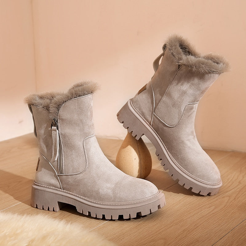 Women Winter Boots Fur Lined Warm Comfortable Snow Boots