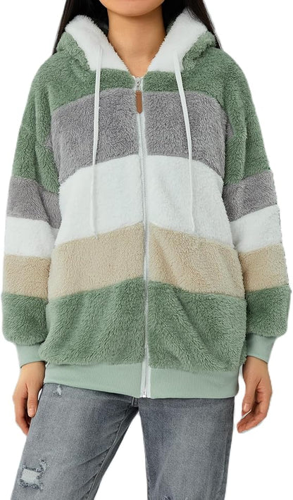 Women's Fluffy Teddy Fleece Jacket Zippered Cozy Vest