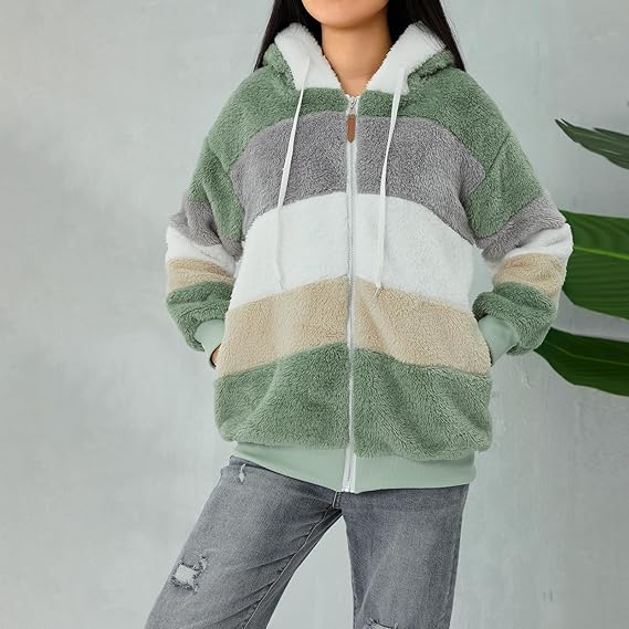 Women's Fluffy Teddy Fleece Jacket Zippered Cozy Vest