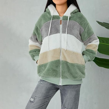 Women's Fluffy Teddy Fleece Jacket Zippered Cozy Vest