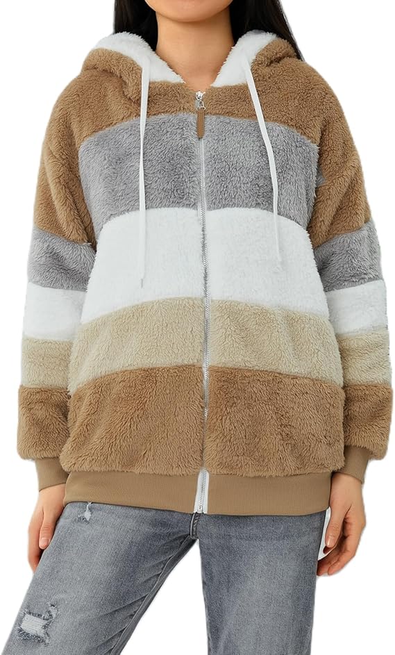 Women's Fluffy Teddy Fleece Jacket Zippered Cozy Vest