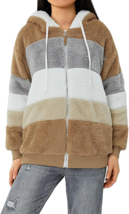 Women's Fluffy Teddy Fleece Jacket Zippered Cozy Vest