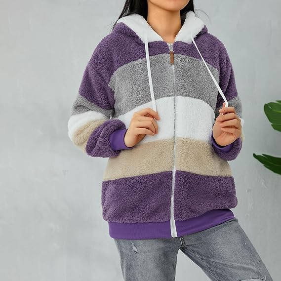 Women's Fluffy Teddy Fleece Jacket Zippered Cozy Vest