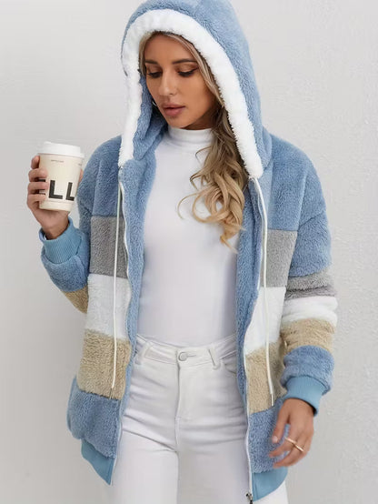 Women's Fluffy Teddy Fleece Jacket Zippered Cozy Vest
