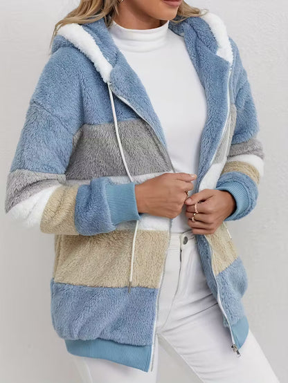 Women's Fluffy Teddy Fleece Jacket Zippered Cozy Vest