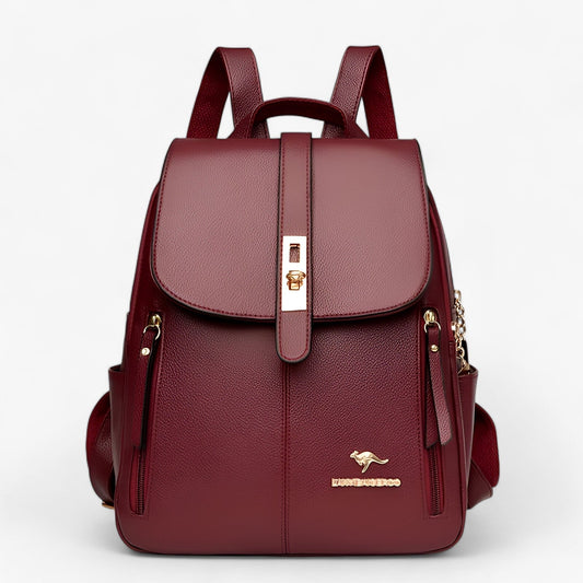Womens Leather Backpack Large Capacity Travel School Everyday Shoulder Bag