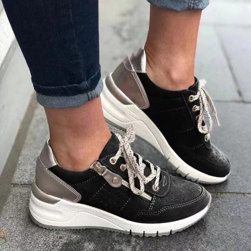 Women's Orthopedic Walking Shoes Breathable Comfort Zip Sneakers