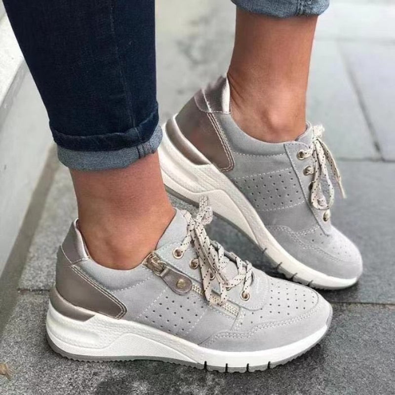 Women's Orthopedic Walking Shoes Breathable Comfort Zip Sneakers