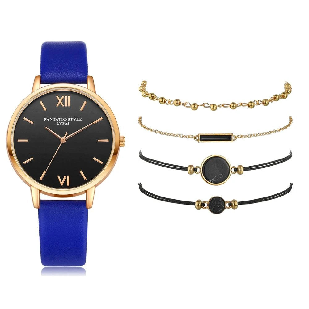 Women's Quartz Watch and Bracelet Gift Set