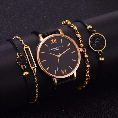 Women's Quartz Watch and Bracelet Gift Set