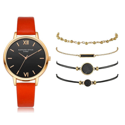 Women's Quartz Watch and Bracelet Gift Set