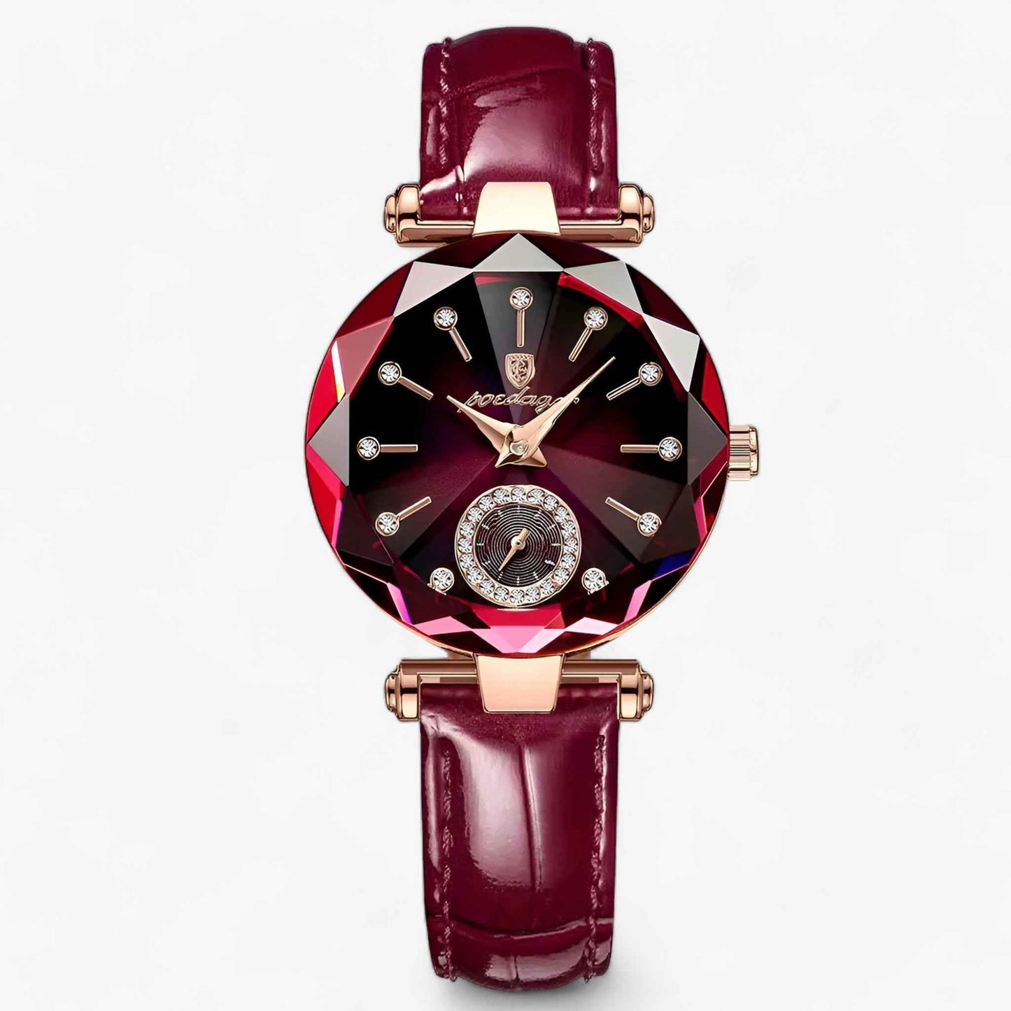 Womens Stainless Steel Watch Elegant Waterproof Wristwatch With Diamond Dial Design