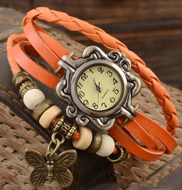 Womens Vintage Bracelet Watch Leather Wrap Boho Quartz