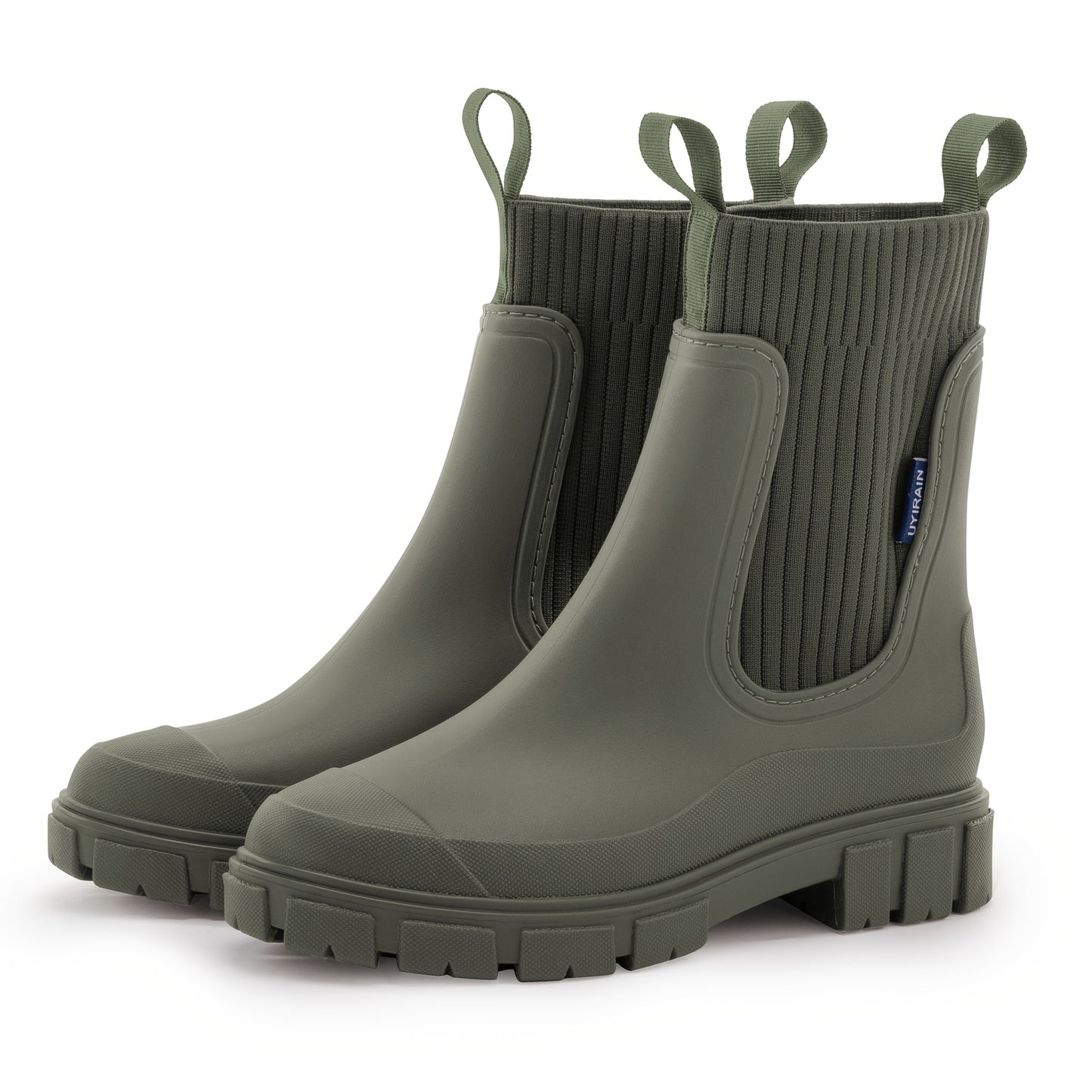 Womens Waterproof Rain Boots Platform Sole Outdoor Rubber Boots