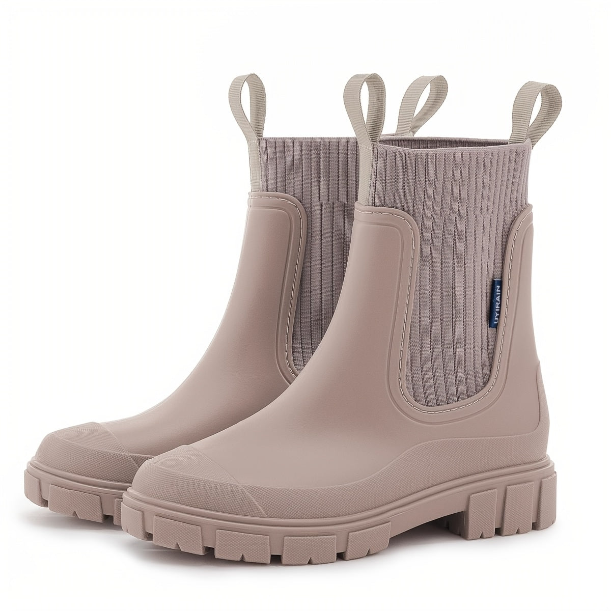 Womens Waterproof Rain Boots Platform Sole Outdoor Rubber Boots
