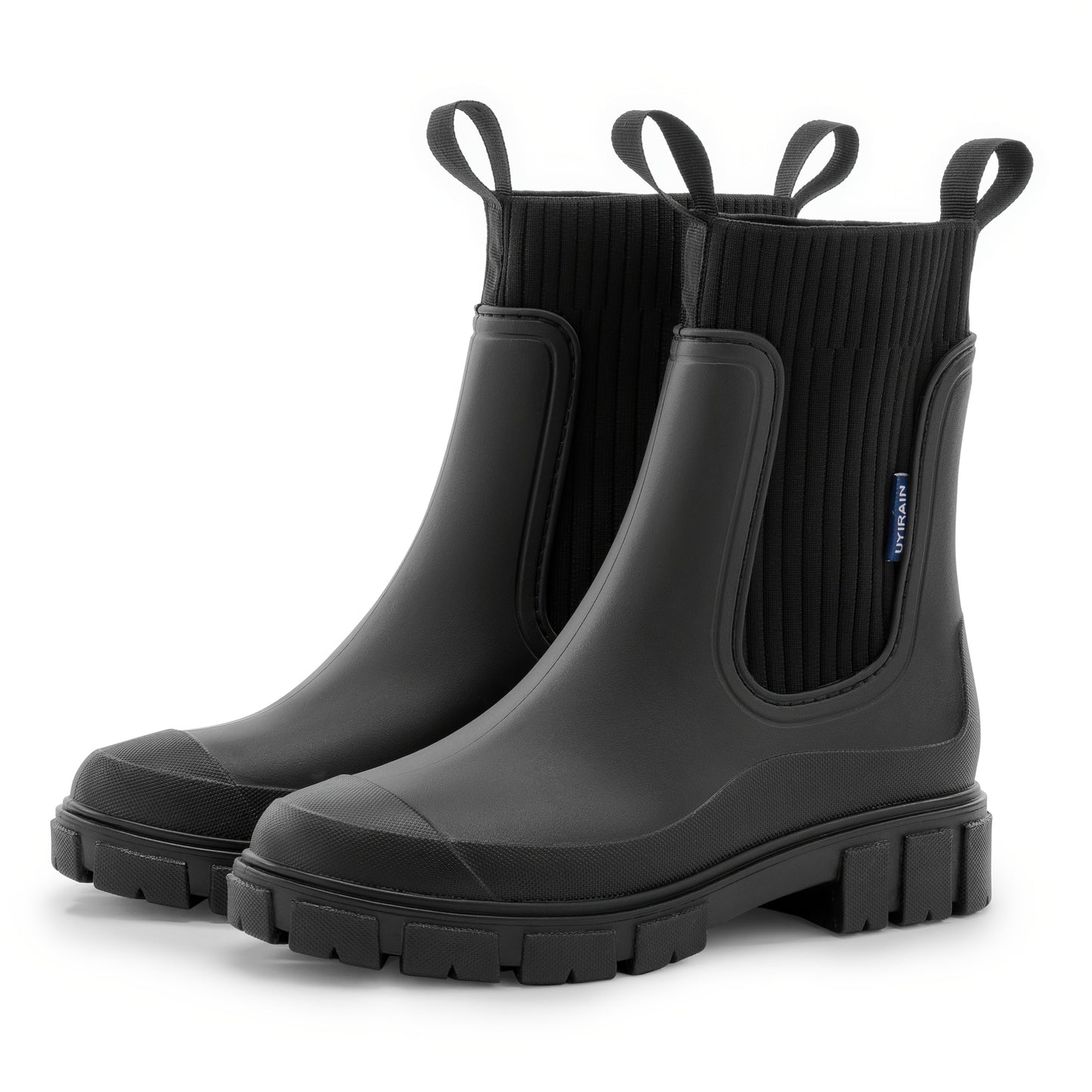 Womens Waterproof Rain Boots Platform Sole Outdoor Rubber Boots