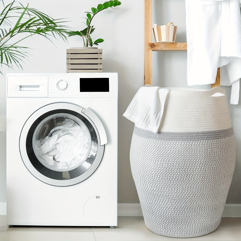 XL Cotton Rope Laundry Basket Foldable Storage Hamper